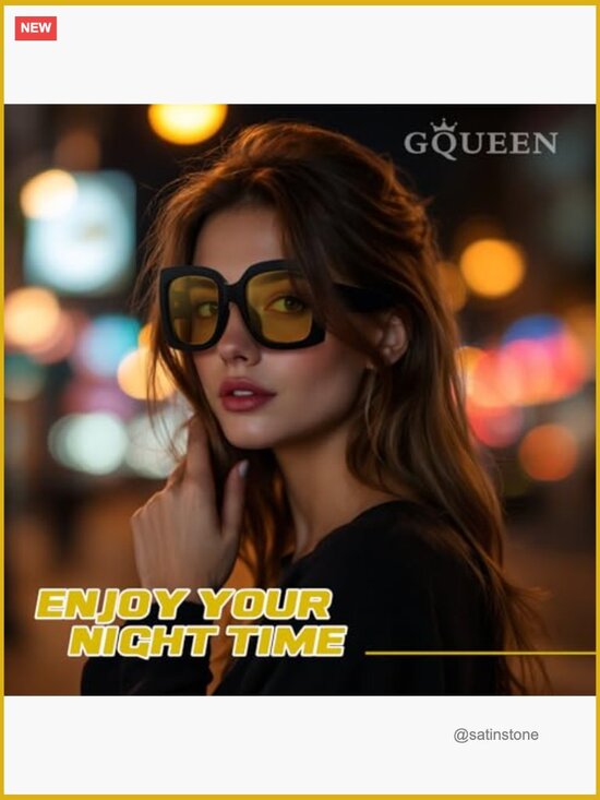Oversized Square Frame Sunglasses Retro Vintage UV400 Protection main image 5